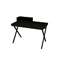 Black Dressing Table With Small Upper Structure And Slim Legs Design 3d model