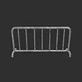 Heavy Duty Metal Safety Barrier with Vertical Bars and Sturdy Base Design
