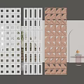 Silent partition cement brick cement brick partition hollow brick 3d model