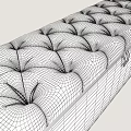Gray Tufted Storage Bench Upholstered in Fabric with Black Wooden Legs and Metal Handle