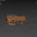 Old Rusty Orange Vintage Locomotive With Classic Metal Body And Details