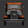 Vintage Orange And Silver Rusted Truck With Wooden Bed And Retro Design