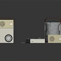 Vintage Portable Audio Speakers And Turntable Set With Classic Handheld Design