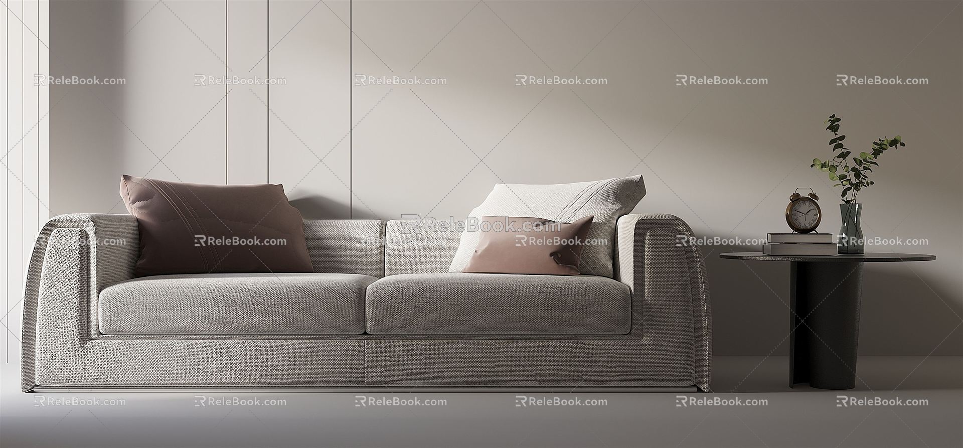 modern double sofa sofa 3d model