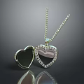 Stylish Open Heart Pendant Necklace With Diamond Accents And Gold Chain Design