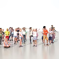 Group of Children and Adult Standing Together With Different Poses And Actions
