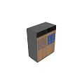 Wooden Metal Frame Recycling Bins With Waste Sorting Icons For Other Waste
