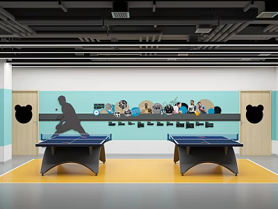 Modern Table Tennis Room Table Tennis Classroom 3d model