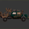 Unique Green Vehicle With Wooden Spiked Decorations And Roof Rack Design