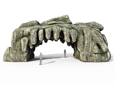 Natural Rock Arch Gate with Rough Stone Texture and Formation and Human Figures for Scale 3d model