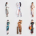 Women Wearing Traditional Cheongsam In Various Colorful Styles And Elegant Designs