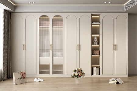 Cream wardrobe French wardrobe 3d model