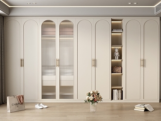 Cream wardrobe French wardrobe 3d model