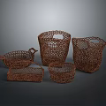 Handwoven Storage Baskets In Various Sizes With Handles For Home Organization