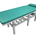 Professional Massage Bed With Green Mattress Sturdy Metal Frame And Headrest