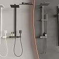 Modern Wall Mounted Shower Systems With Handheld Sprayers Matte Black White Gray Design 3d model