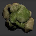 Natural Green Beige Yellow Irregular Shaped Stone Stacked Decorative Display Piece