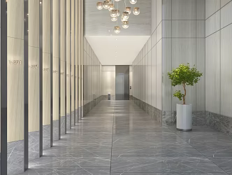 Modern aisle indoor aisle 3d model
