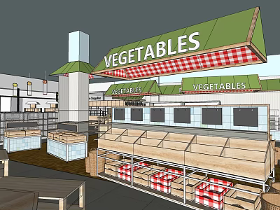 Modern Supermarket Imported Fresh Supermarket 3d model