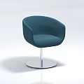 Teal Modern Accent Chair With Round Design And Silver Metal Base For Living Room