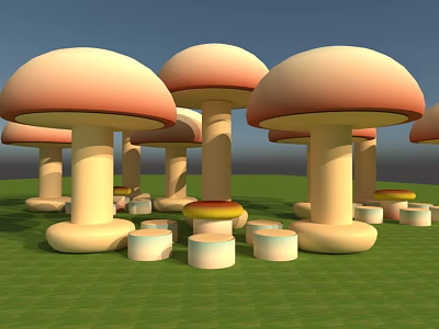 Mushroom Pavilion Group A 3d model Mushroom Pavilion Group A 3d model