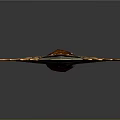 Ornate Sword With Red Handle Golden Wings Decoration And Engraved Blade