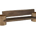 Natural Wooden Outdoor Chair With Cylindrical Legs And Long Backrest Design