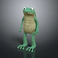 Cute Green Frog Stuffed Doll With Big Eyes And Woven Body Texture