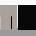 Modern Minimalist Wardrobe Design With White And Black Finish And Vertical Handles 3d model