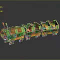Caterpillar Shaped Green And Orange Toy Train With Colorful Carriages For Kids