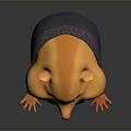 Cute Orange Cartoon Hamster Toy Standing With Gray Scarf Cloak And Smiling Expression