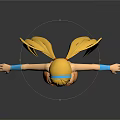 Game Movie Character With Blonde Long Hair Yellow Outfit And Blue Arm Bands Standing Pose