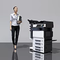 Efficient Multifunctional Office Appliance With User Handling Documents In Workplace
