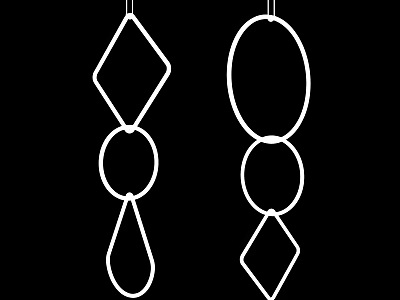 Modern Geometric Chandeliers Design Featuring Diamond Circular Oval And Teardrop Shapes 3d model