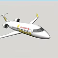 Air Canada Twin Engine Commercial Airliner With White Body And Yellow Wings