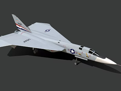 Gray Painted Fighter Jet With US Air Force Insignia And Serial Number 10125 3d model