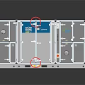 Industrial Air Handling Unit With Silver Casing Blue Panel Red Indicators And Control Components