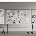 Organized Art Supplies And Musical Instruments Display On Easels In Creative Workspace Sketches