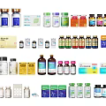 Various Types of Medical Devices Including Bottles Medications Ampoules and Packaging