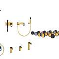 Modern Shower Faucet Set With Fixed Head Handheld Sprayer And Color Options
