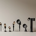 Modern Outdoor Lights With Various Sleek Designs And Distinct Black Shapes Arranged