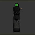 Black Modern Pistol With Green Sight Yellow Component And Textured Grip