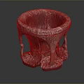 Handcrafted Wooden Barrel With Textured Surface And Cracked Design For Home Decor