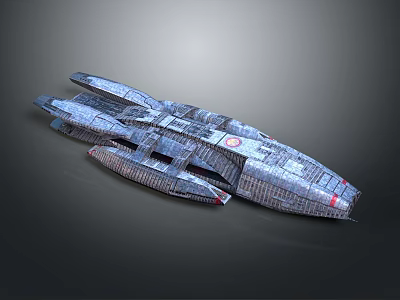 Futuristic Interstellar Spacecraft With Detailed Exterior Design For Cosmic Exploration 3d model
