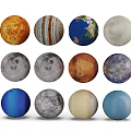 Realistic 3D Models of Solar System Planets with Diverse Colors Textures and Spherical Shapes