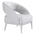 Dark Gray Accent Chair With Striped Backrest And Metal Legs Design