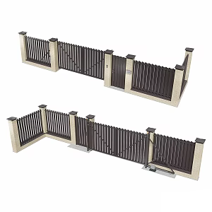 medieval walled courtyard wall courtyard walled villa walled courtyard gate 3d model