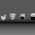 Different Types Of White Security Cameras Mounted On Ceiling Surface
