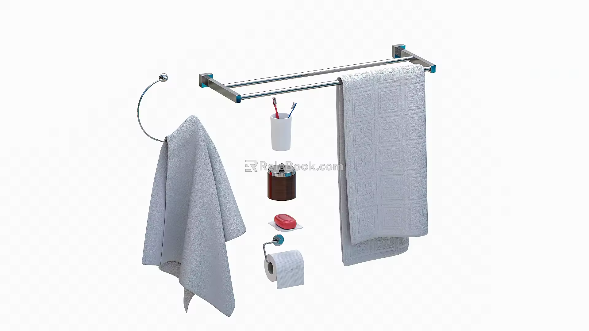 Modern Towel Rack Hardware 3d model
