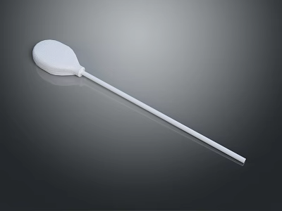 White Long Handle Kitchen Spoon With Round Head For Daily Use 3d model